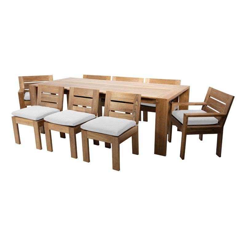 Pacific 9 - Piece Dining Set, White, 30.5"H x 96"L x 42"W
