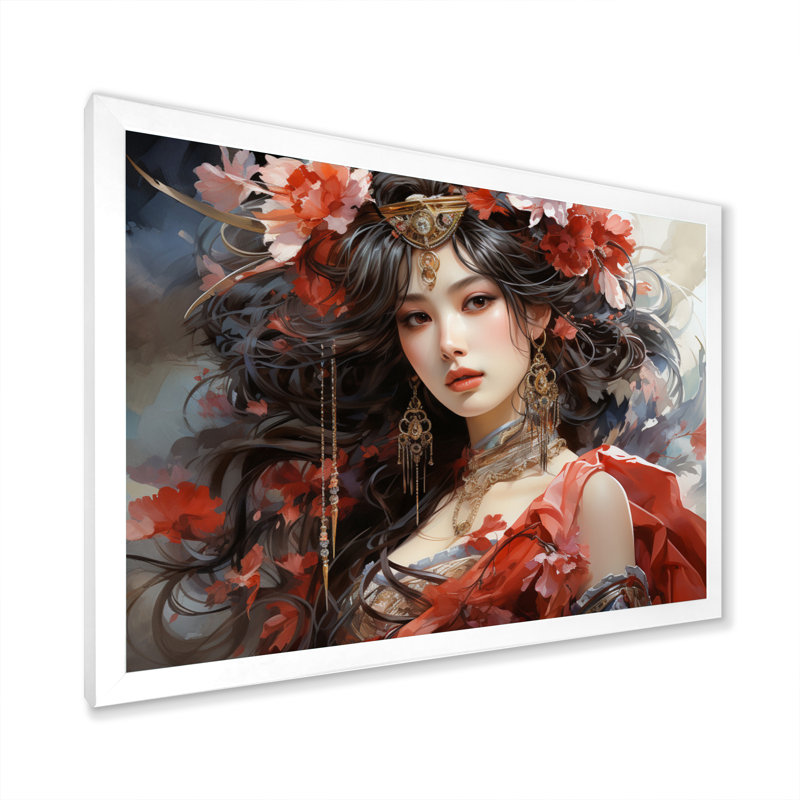" China Traditional Opera ", White Picture Framed, 34" H x 44" W x 1.5" D