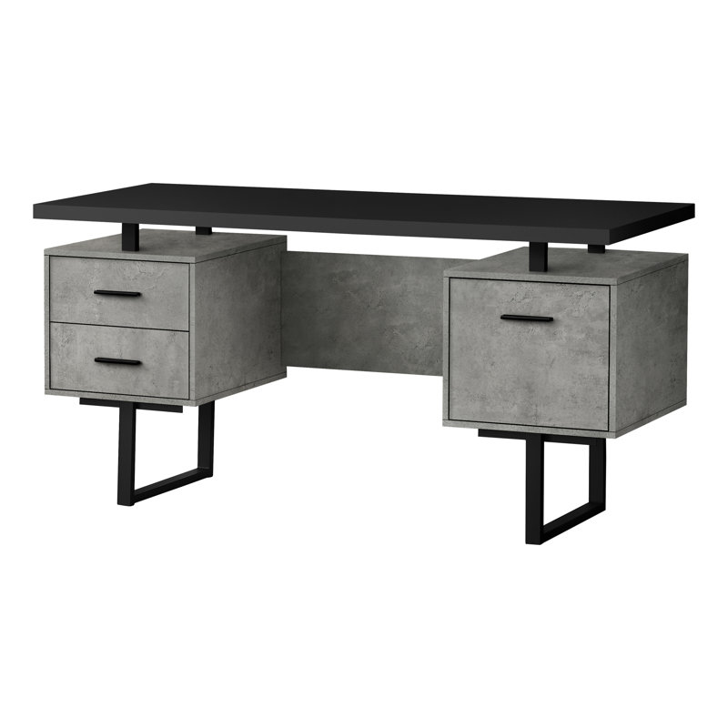 Bureau d'ordinateur à configuration à gauche ou à droite avec tiroirs de rangement pour le bureau personnel Jazarian, Noir