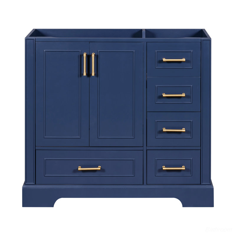 Meuble-lavabo simple pour salle de bain, Bleu marine