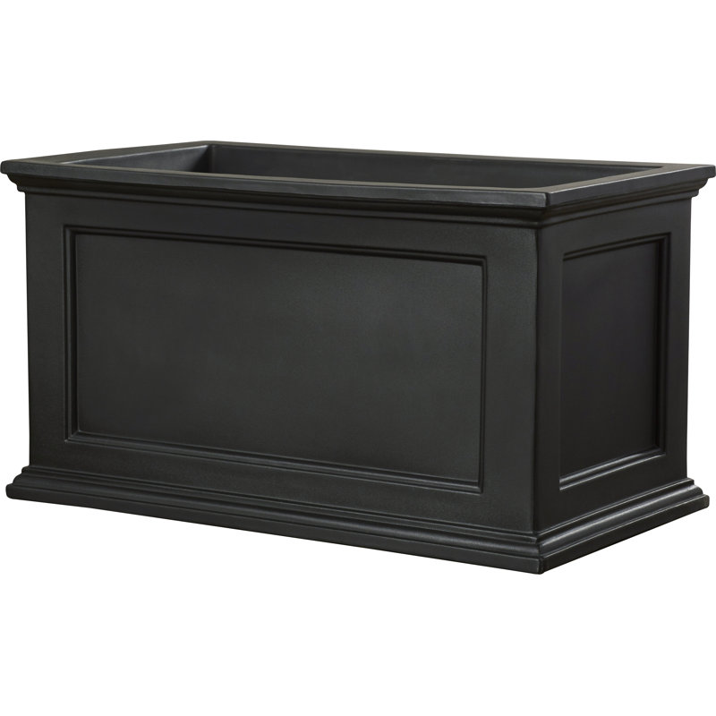 Fairfield 36"x20" Classic Black Self-Watering Polyethylene Planter
