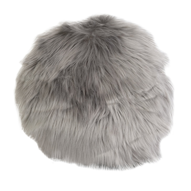 Edinburgh Faux Fur Throw Pillow, Light Gray