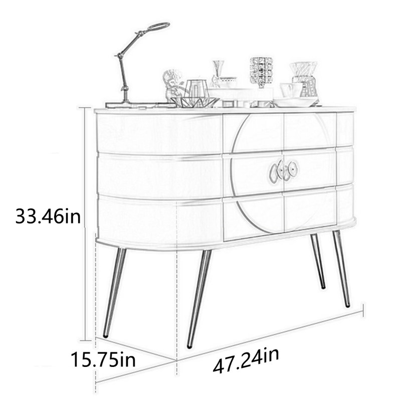 Armoire de rangement semi-ronde rose en bois massif