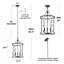 Lustre de salle à manger à 4 lumières de style lanterne cylindrique moderne l 13,5 po certifié UL