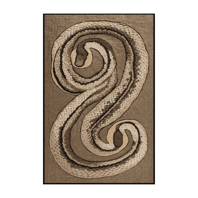 Washable African Egg eating Snake Wildlife Area Rug, Runner 2' x 4'