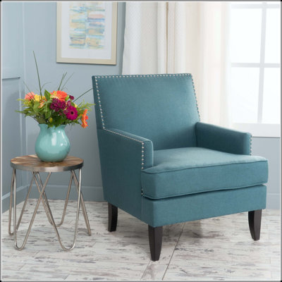 Fauteuil club avec siège rembourré et pieds en bouleau