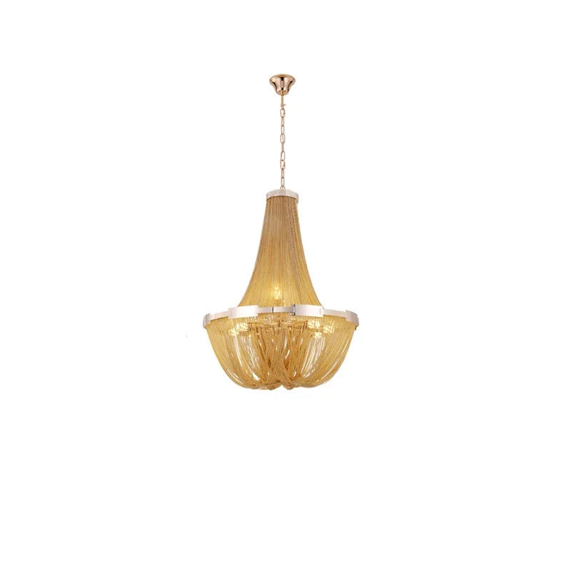 Loft LED Chandelier, Golden, 70cm H x 50cm W x 60cm D