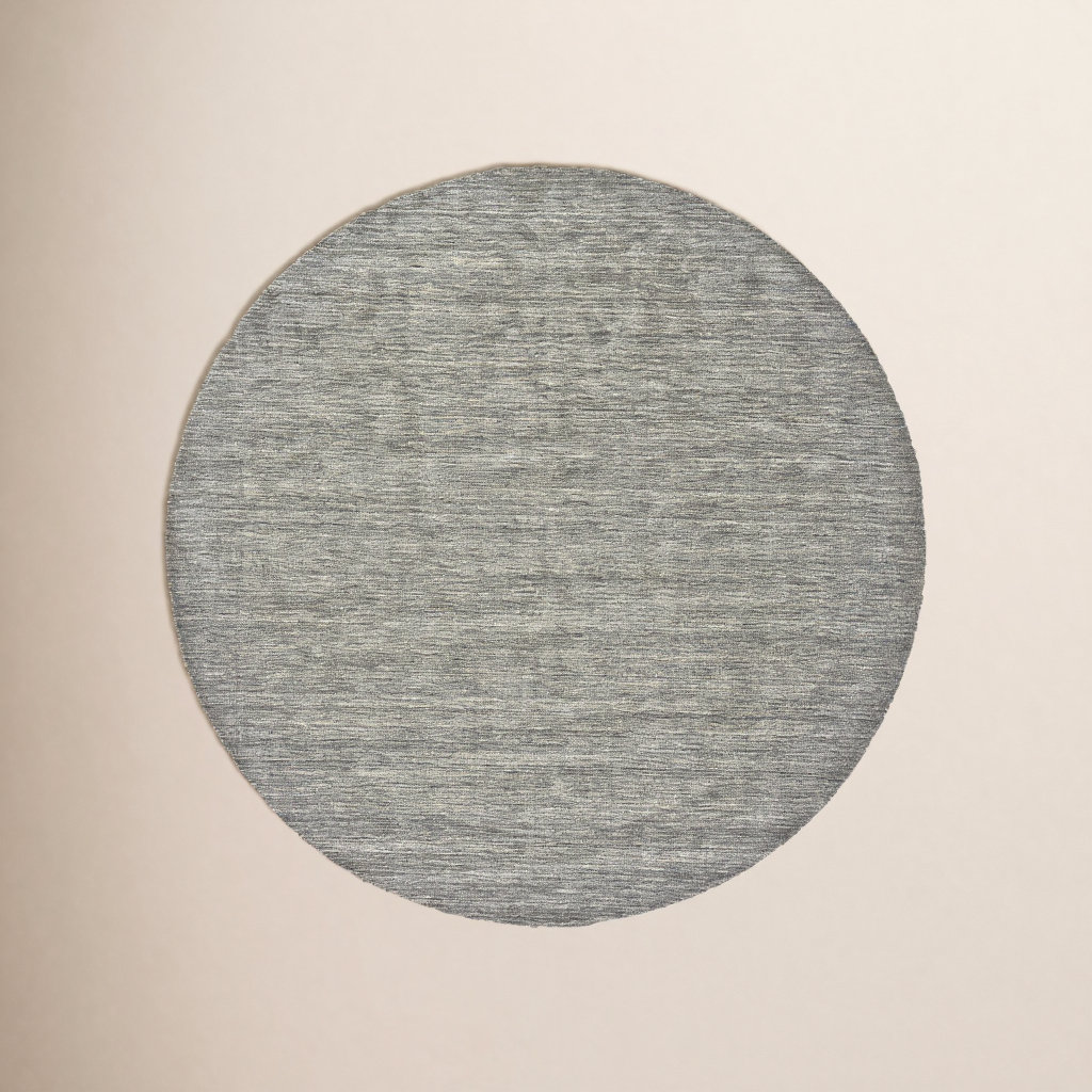 Kaden Warm Gray Hand-Woven Wool Rug, Round 10'