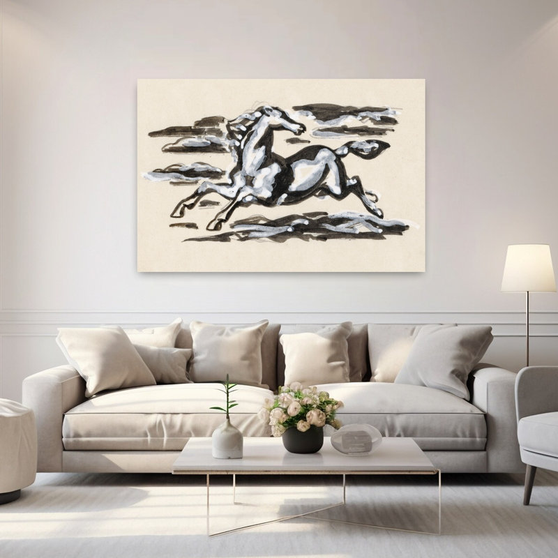 Art contemporain Art cheval contemporain, H 40 po x l 60 po