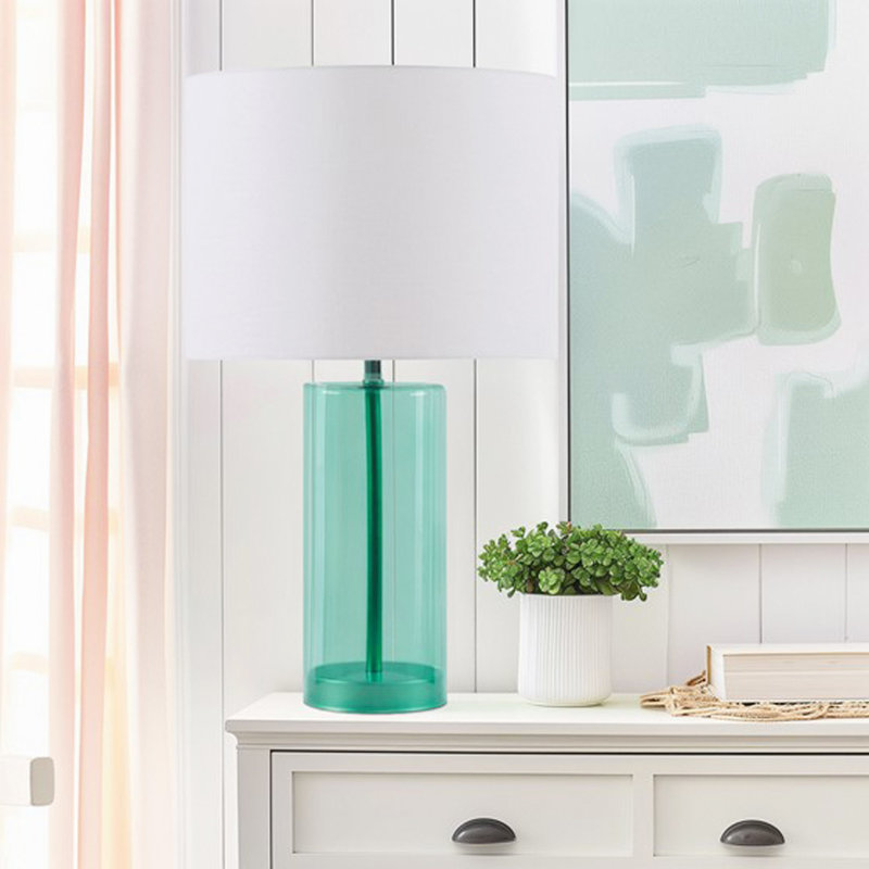 Lampe de table en verre, Bleu