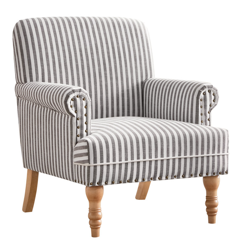 Upholstered Wooden Armchair, Dark Grey