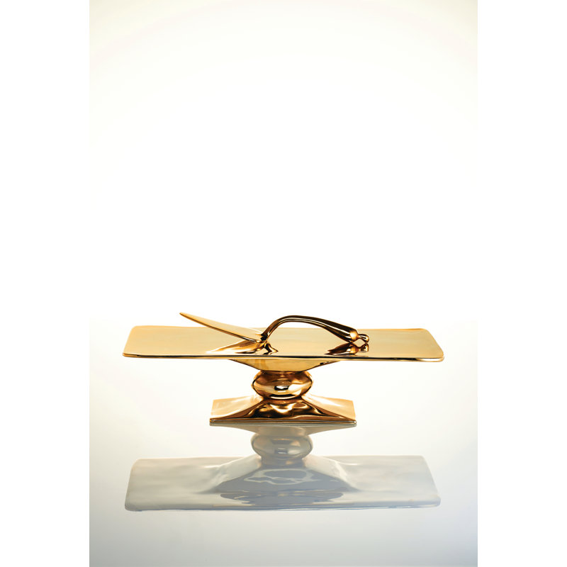 Lunares by Nima Oberoi Rock Cake Stand, Gold