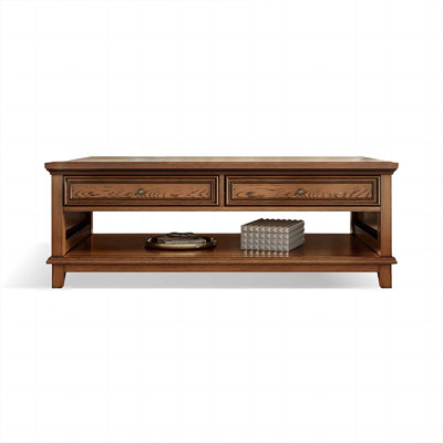 Brown Solid + Manufactured Wood Rectangular Coffee Table
