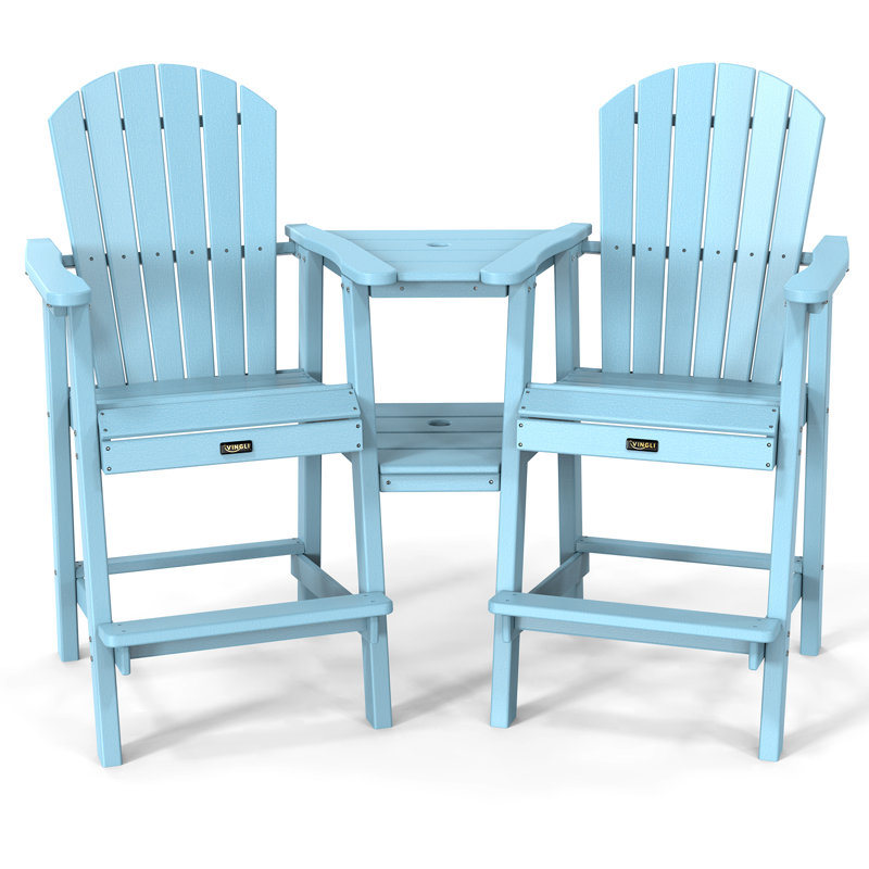 Tabouret de bar d'extérieur 28,3 po Cayse, Bleu