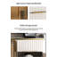 Buffet 63 "moderne avec portes en bois fritté et portes cannelées en blanc et or