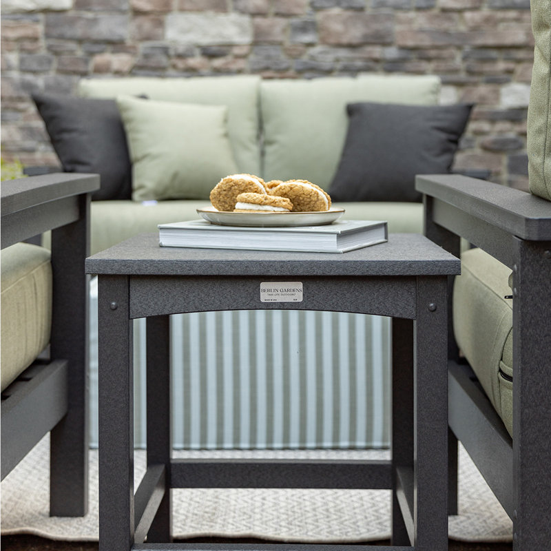 Camden Outdoor End Table, Black
