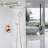 Wall Mounted Shower With High Head And 5 Handheld, 10 Inches, Brass Copper