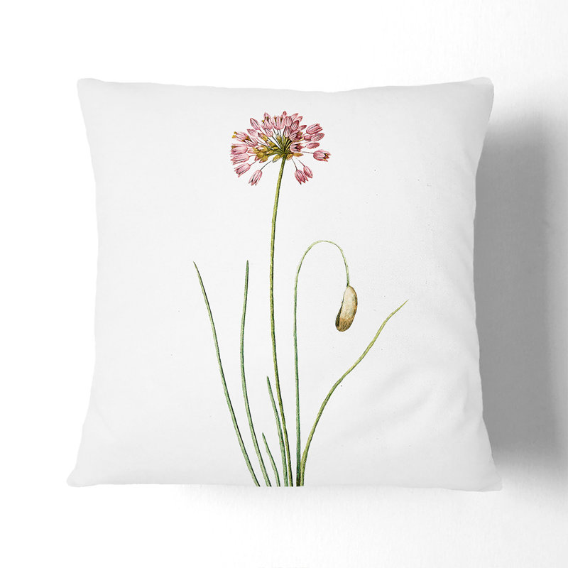 Floral Square Throw Cushion, White, 40 x 40 cm