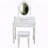 4-Drawer Vanity Desk Set With Mirror & Cushioned Stool-426877770