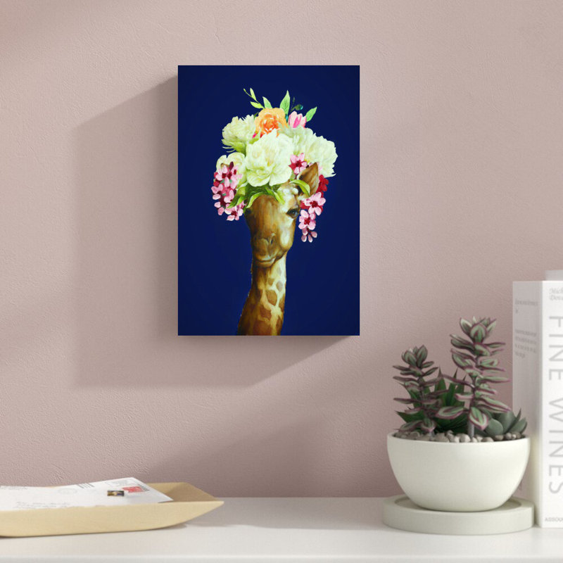 «Fancy Giraffe», reproduction d'art sur toile tendue, H 12 po x l 8 po