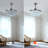 Modern Crystal Ceiling Fan With Light & Remote, Timer, 3 Speeds, 3 Colors Changing