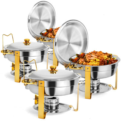 Ensemble de 4 réchauds en acier inoxydable 5 pintes