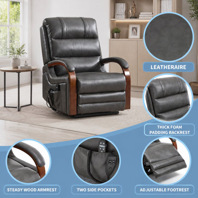 Faux Leather Lift Assist Power Recliner