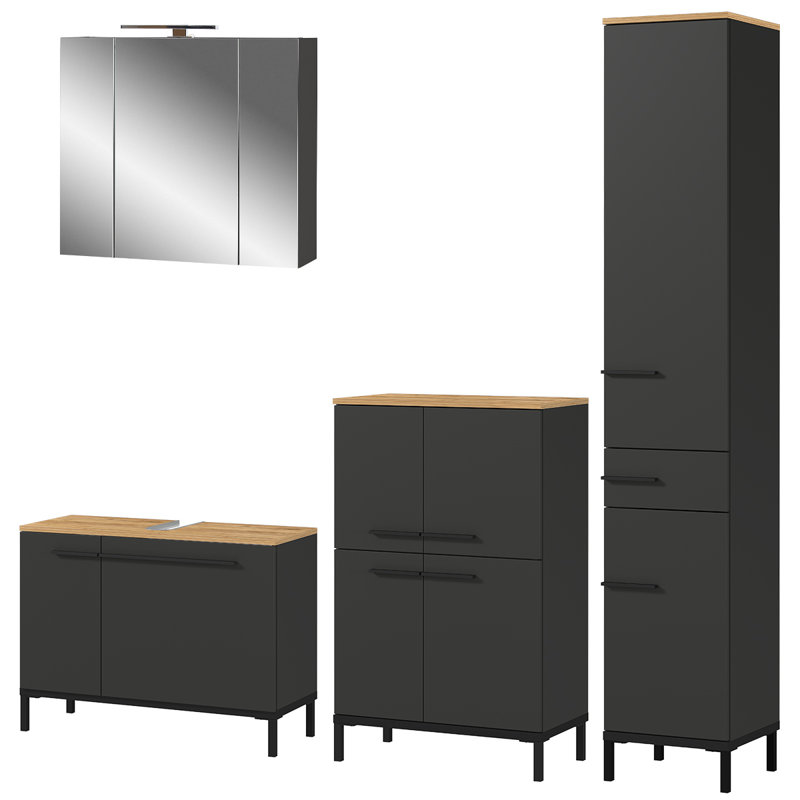 Yonkers Vanity & Mirror Set, Black