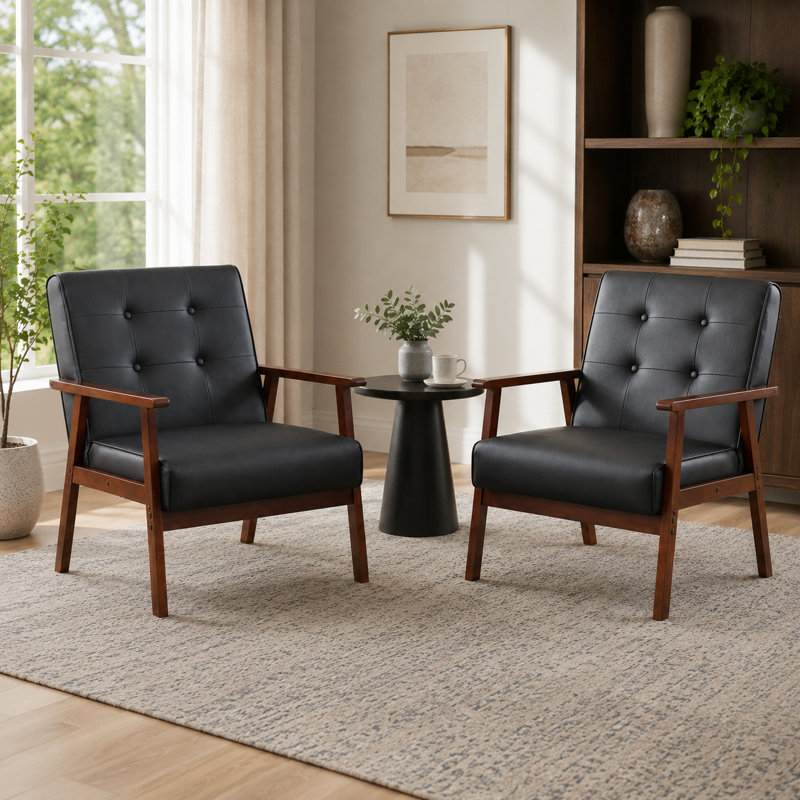 Fauteuil d'appoint 26 po en bois (ensemble de 2)