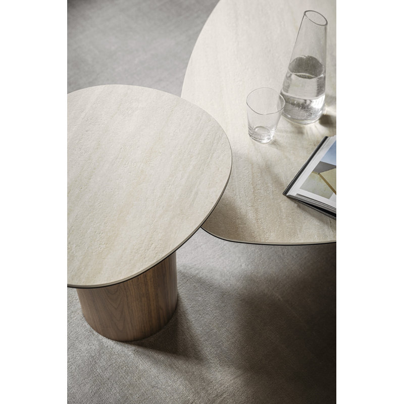 Mushroom Coffee Tables, Smoke, Calacatta Paonazzo