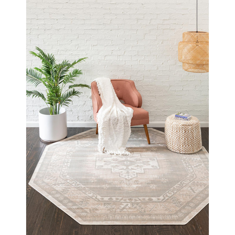 Tapis gris Edvardas, Octogone 7 pi x 7 pi