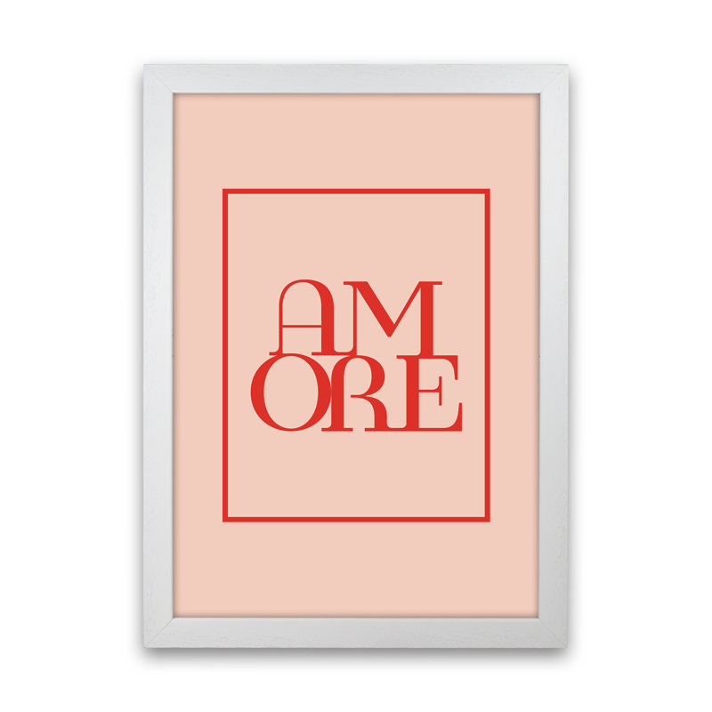 Amore 2020 Blush Red by Planeta444 - Single Picture Frame Print, 46cm H x 34cm W x 3cm D, White Framed
