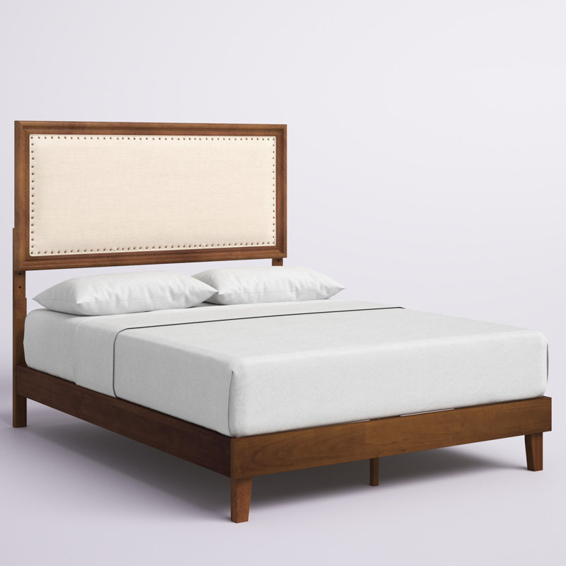 Chittum Upholstered Platform Bed, Brown/Beige