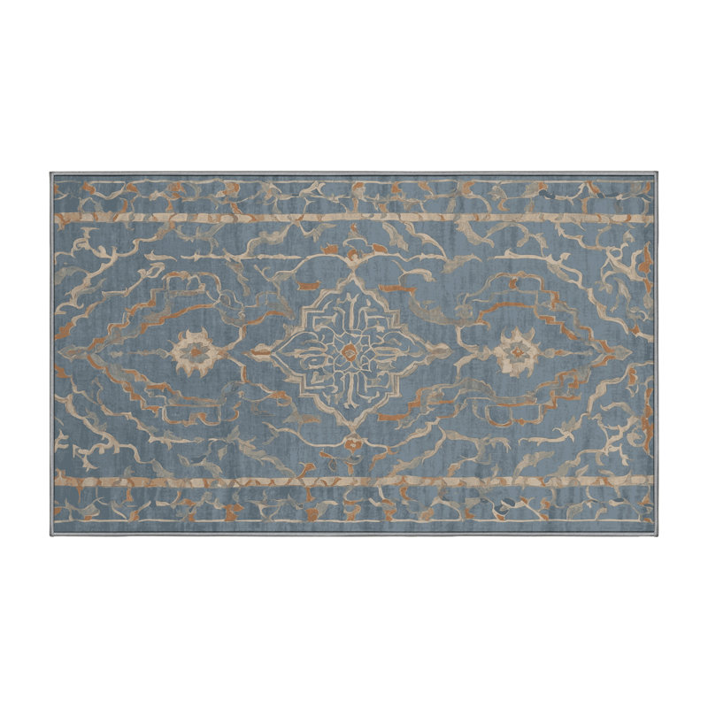 Tapis gris lavable à la machine, Rectangle 6 pi x 9 pi