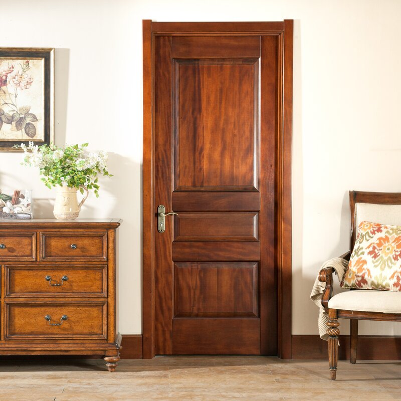 Waydoor Paneled Solid Wood Unfinished Standard Door & Reviews | Wayfair