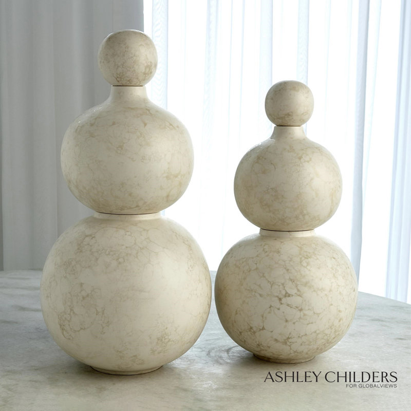 Bubble Stacking Vase-Ivory-Sm, 21.5" H x 11" W x 11" D
