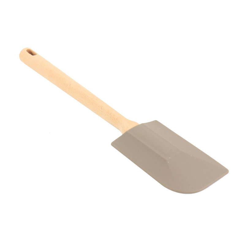 Beech Wood Spatula with Gray Silicone Head, 13.5in