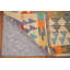 Tapis géométrique réversible en laine Kilim 8 x 11