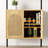 Ladder Bookshelf With Cabinet, 5 Tier Tall Ladder Bookcase With Rattan Cabinet, Wall Mount Ladder Shelf With Metal Frame For Living Room,Home Office, Natural, Set Of 2