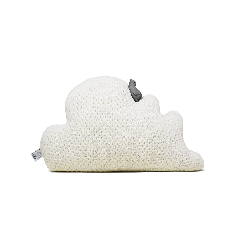 Cotton Blend Reversible Throw Pillow, Off White