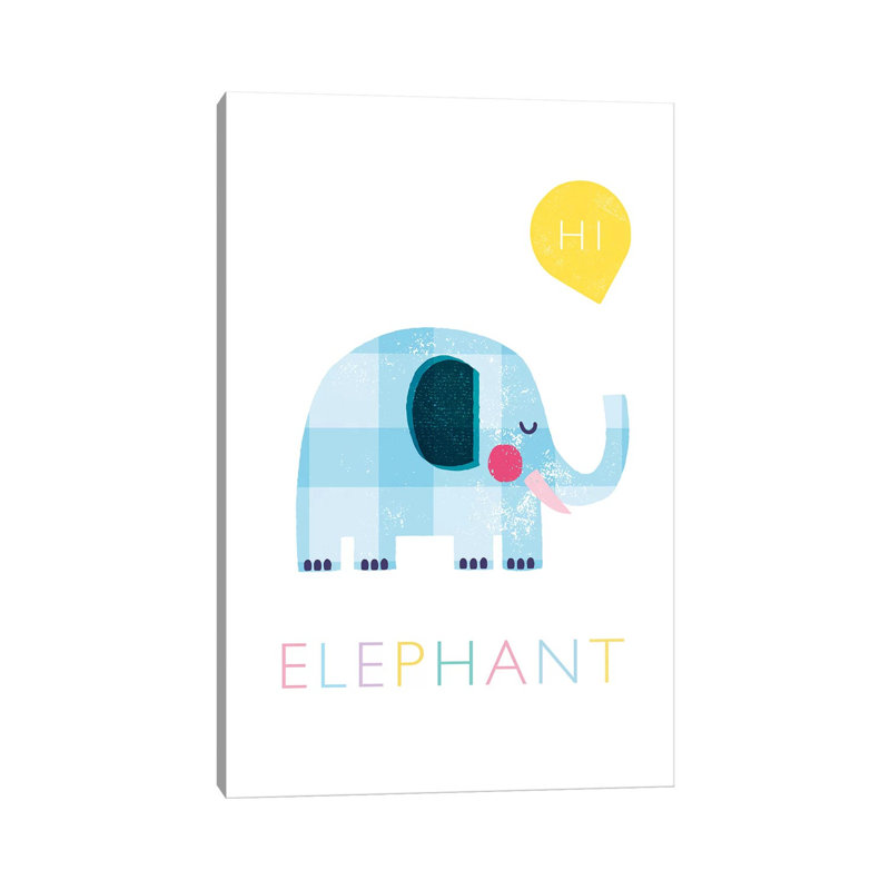 Elephant by PaperPaintPixels - Wrapped Canvas Painting, 20.32 cm H x 30.48 cm W