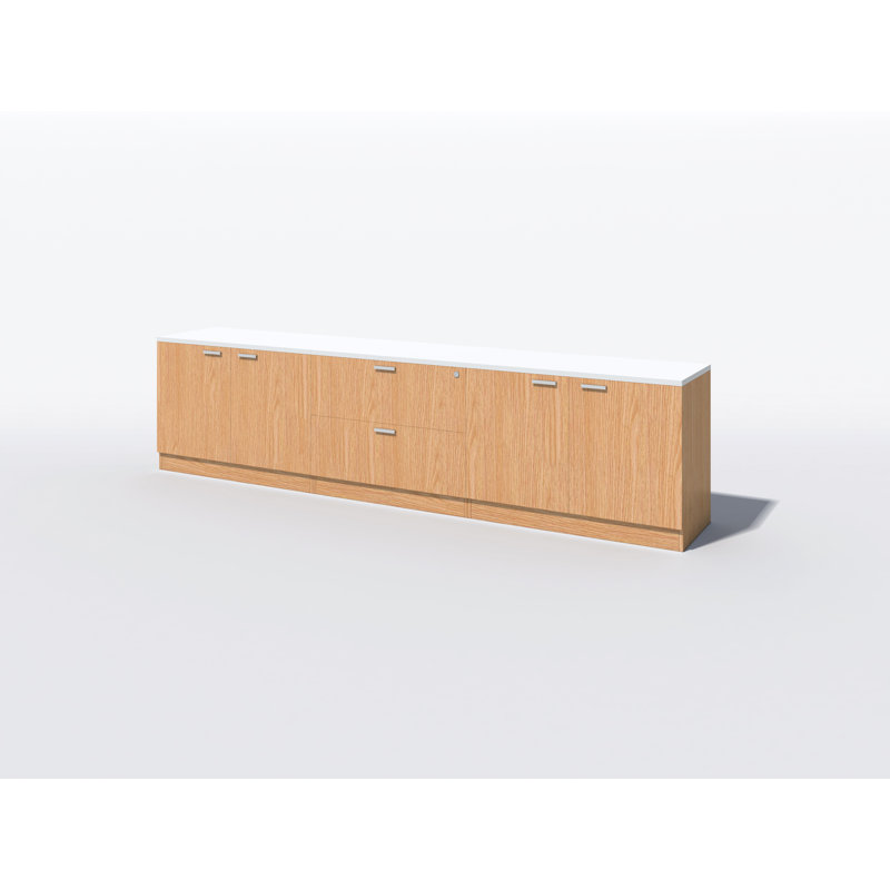 Rectangle Synthetic Laminate Reception Desk, Castle Oak