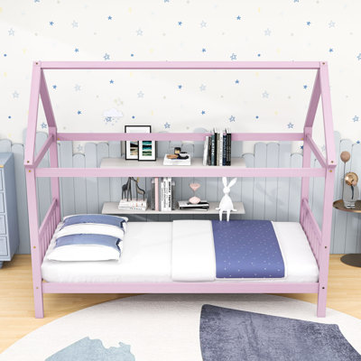 Twin Size Wooden Bed With Under Bed Storage And Slats by Harper Orchard
