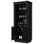 Élégante armoire de bar en bois avec 4 casiers à vin encastrés et tablettes de rangement polyvalentes-610760020