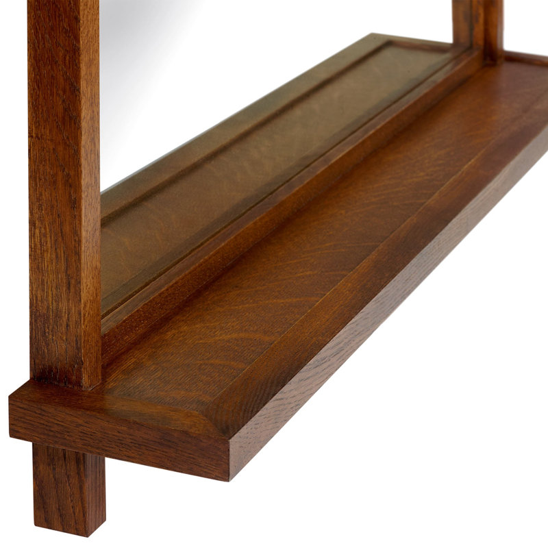 Surrey Hills Solid Wood Rectangle Wall Mirror with Shelves
