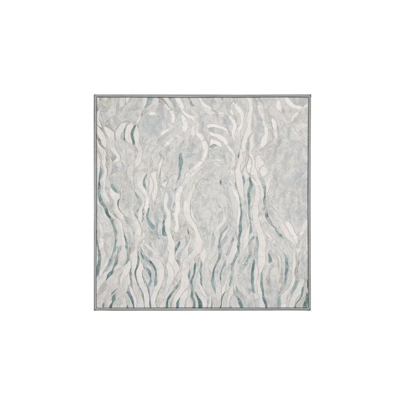 Machine Washable Brown Area Rug, Square 8'