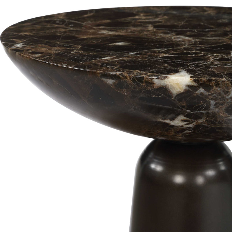 Table d'appoint en marbre brun Uttermost Hastings