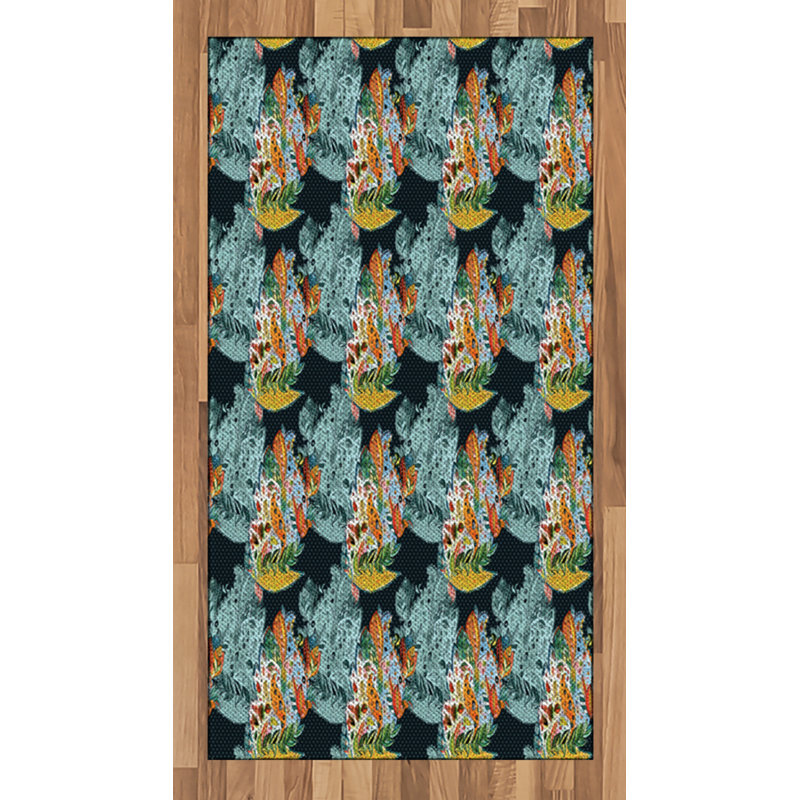 Paisley High Density Long Fiber Poly Threads Decorative Area Rug Carpet, Rectangle 2'7" x 5'