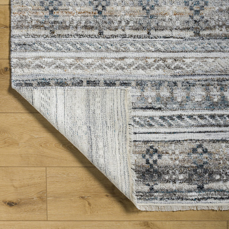 Tapis ivoire / gris moyen Nellie, Rectangle de 10 pi x 14 pi