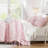 5 Pieces Full/Queen Comforter Set,Pink-131299416-131299414